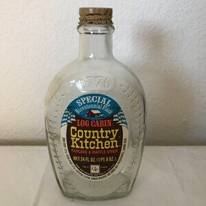 VINTAGE Log Cabin Bicentennial Glass Bottle